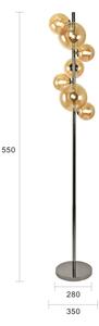 Brilagi - LED Stojací lampa MILLA 7xG9/3W/230V černý chrom/zlatá