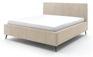 Béžová čalouněná dvoulůžková postel s úložným prostorem s roštem 180x200 cm Lizzano – Meise Möbel