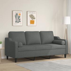 3místná pohovka s polštáři tmavě šedá 180 cm textil 3200854
