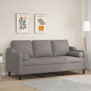 3místná pohovka s polštáři taupe 180 cm textil 3200860