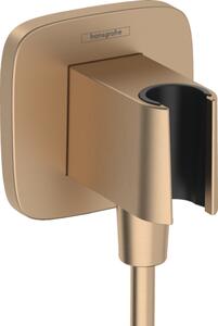 Hansgrohe FixFit Q přípojka hadice se sprchovým držákem, kartáčovaný bronz 26887140