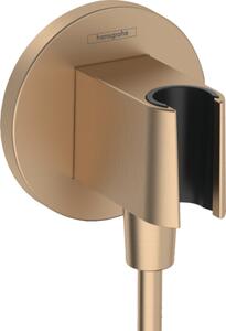 Hansgrohe FixFit S Přípojka hadice se sprchovým držákem, kartáčovaný bronz 26888140