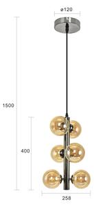 Brilagi - LED Lustr na lanku MILLA 6xG9/3W/230V černý chrom/zlatá