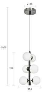 Brilagi - LED Lustr na lanku MILLA 6xG9/3W/230V černý chrom/bílá