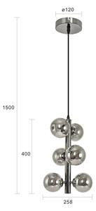 Brilagi - LED Lustr na lanku MILLA 6xG9/3W/230V černý chrom/kouřová