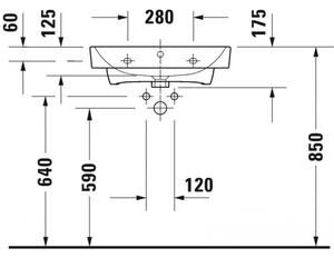 Duravit No.1 - Umyvadlo do nábytku 600x460 mm, s přepadem, bílá 23756000002