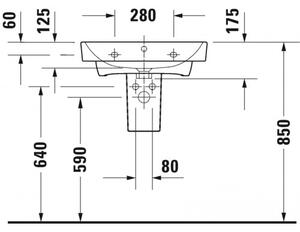 Duravit No.1 - Umyvadlo do nábytku 600x460 mm, s přepadem, bílá 23756000002