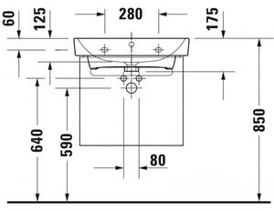 Duravit No.1 - Umyvadlo do nábytku 600x460 mm, s přepadem, bílá 23756000002