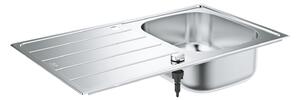 GROHE K200 - Dřez z nerezové oceli s odtokem, nerez ocel, kartáčovaná 31552SD1