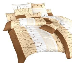 Komfortní ložní prádlo z kvalitní jemné bavlny s moderním vzorem. Bavlněné povlečení Evelína medová je vhodné kombinovat s bílým, medovým nebo tmavě hnědým prostěradlem. Rozměr povlečení je 140x200, 70x90 cm