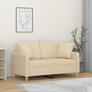 2místná pohovka s polštáři krémová 120 cm textil 3200903