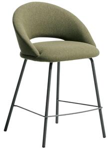Zelená čalouněná barová židle Kave Home Bonali 65 cm