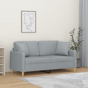 2místná pohovka s polštáři světle šedá 140 cm textil 3200909
