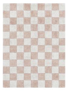 Světle růžovo-krémový pratelný ručně tkaný bavlněný koberec 120x160 cm Kitchen Tiles Rose – Lorena Canals