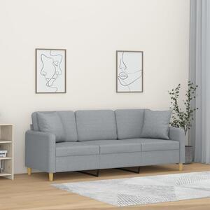 3místná pohovka s polštáři světle šedá 180 cm textil 3200917
