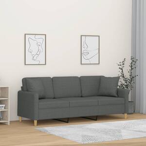 3místná pohovka s polštáři tmavě šedá 180 cm textil 3200918