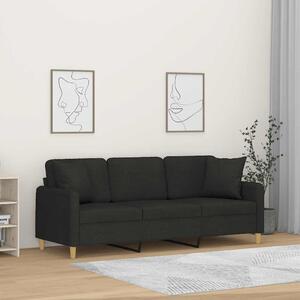 3místná pohovka s polštáři černá 180 cm textil 3200921