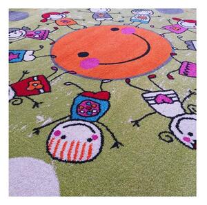Barevný koberec s motivem Slunce a dětí