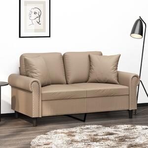 2místná pohovka s polštáři cappuccino 120 cm umělá kůže 3200929