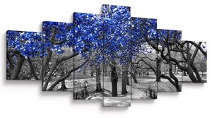 Obraz - Modré stromy, Central Park, New York (210x100 cm)