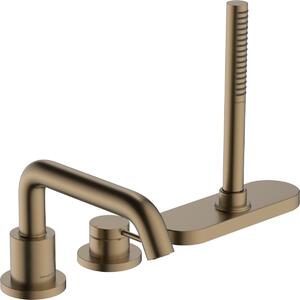 Hansgrohe Tecturis S tříotvorová baterie na okraj vany s jednotkou sBox, kartáčovaný bronz 73447140