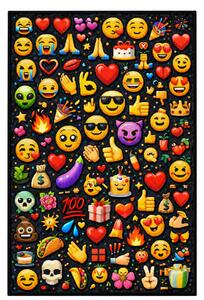 Protiskluzový herní koberec Emoji 3D