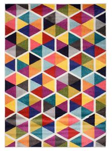 Barevný koberec s geometrickým vzorem