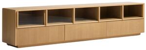 LÉTO -15% Kave Home Dubový TV stolek Helvine 242 x 40 cm