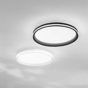 Fabas Luce LED stropní svítidlo Isy, černé, Ø 45 cm, kov, stmívatelné, stmívatelný, Černá, Obývací pokoj / jídelna, kov, Moderní