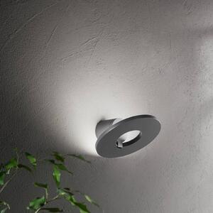 Fabas Luce Venkovní nástěnné svítidlo LED Elite, tmavě šedé, kov, Ø 24 cm, IP54, Černá, Hliník, Moderní