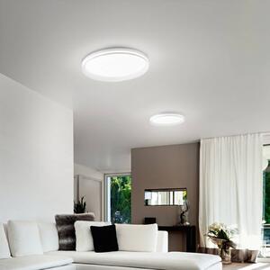 Fabas Luce LED stropní svítidlo Isy, bílé, Ø 55 cm, kov, stmívatelné, stmívatelný, Bílá / opál, Obývací pokoj / jídelna, kov, Moderní