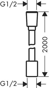 Hansgrohe Designflex textilní sprchová hadice 200 cm, chrom 28230000