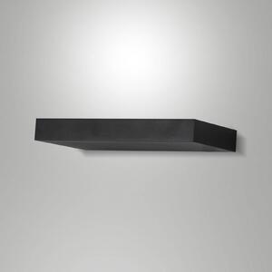 Fabas Luce LED nástěnné světlo Guia, černé, kov, šířka 24 cm, Černá, Obývací pokoj / jídelna, kov, Moderní, Nástěnné svítidlo