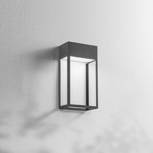 Fabas Luce LED venkovní nástěnné svítidlo Edo, tmavě šedé, kov, 30 cm, IP65, Černá, Hliník, Moderní