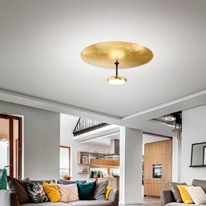 Fabas Luce LED stropní svítidlo Yuko, zlatá/černá, kov, 23 cm, stmívatelné, stmívatelný, Obývací pokoj / jídelna, kov, Moderní