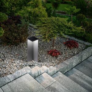 Fabas Luce LED solární svítidlo Fold, tmavě šedé, pohybový senzor, IP54, Černá, Hliník, Moderní