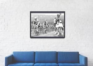 Retro plakát Retro plakát Tour de France Fotografie Jezdci projít Malorettes