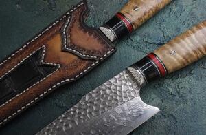KnifeBoss damaškový nůž Gyuto / Chef 8" (172 mm) Burl Wood VG-10