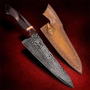 KnifeBoss damaškový nůž Chef 8.5" (214 mm) Ebony wood VG-10