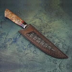 KnifeBoss damaškový nůž Chef 6.8" (172 mm) Burl Wood VG-10