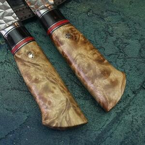KnifeBoss damaškový nůž Chef 6.8" (172 mm) Burl Wood VG-10