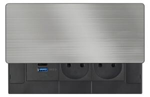 Solight PP128C-PD20 - Vestavná zásuvka 20W 2Z + USB-A + USB-C