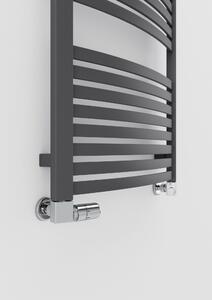 TERMA Dexter koupelnový radiátor 1760 × 500 mm, 762 W, barva Silver Matt, připojení spodní