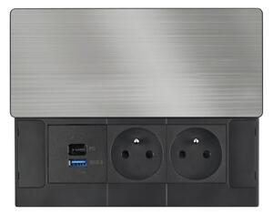 Solight PP128C-PD20 - Vestavná zásuvka 20W 2Z + USB-A + USB-C