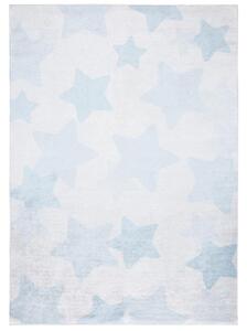 Modrý dětský koberec s hvězdičkami