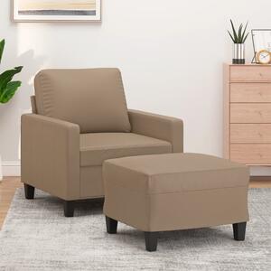 Křeslo s podnožkou cappuccino 60 cm umělá kůže 3201023