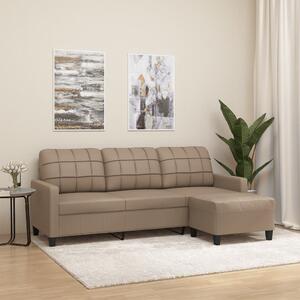 3místná pohovka s podnožkou cappuccino 180 cm umělá kůže 3201018