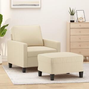 Křeslo s podnožkou krémové 60 cm textil 3201031