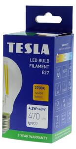 TESLA lighting Tesla - LED žárovka Filament RETRO BULB, E27, 4,2W, 230V, 470lm, 15 000h, 2700K , 360°