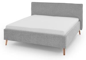 Světle šedá čalouněná dvoulůžková postel s úložným prostorem s roštem 180x200 cm Riva – Meise Möbel